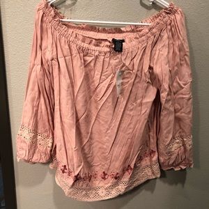 Off Shoulder Pink Top